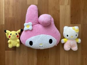 【中古】マイメロディ キティちゃん ピカチュウ 動物 各種 ぬいぐるみ パペット ポーチ セット まとめ