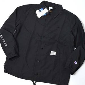 未使用 Champion × LET IT RIDE チャンピオン レットイットライド 薄手 春夏 コーチジャケット S ブラック