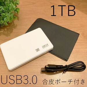 ★ 1TB ★ White High -Speed ​​Communication USB3.0 Портативный внешний HDD WIN11/WIN8/WIN7/MAC/PS4/PS4/PS5/XBOX/ТВ СОВЕРЖКА Совместимая на синтетическую кожа