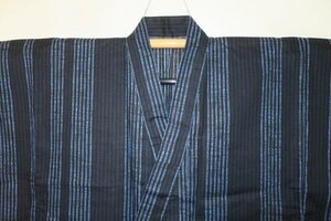 . water 2413.. cotton Kobai man. ... kimono yukata single ..68 height 140К Indigo lustre black ground . blue. ... new goods 