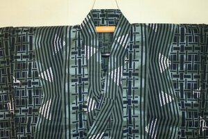 . earth 2459 Edo book@. cloth tailoring man yukata .71 height 149К note . blue copper green color . black. multiple piling writing sama adult high class intention goods unused 
