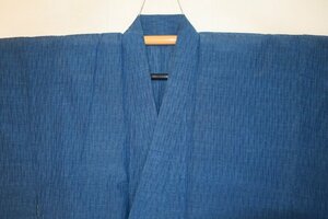 . day 2458teto flax .. on cloth. . man kimono single ..69 height 138К Indigo lapis lazuli rare article rare thing ultimate beautiful goods 