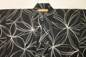 . month 2481.. cotton Kobai pongee man. high class yukata kimono single ..69 height 150К. black ground ... color. ... the 7 treasures new goods quality goods 