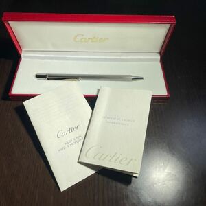 1円スタート　美品Cartier カルティエ マストドゥカルティエ ボールペン 回転式 シルバー 