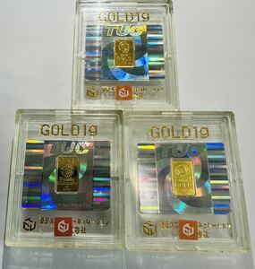  original gold 1g in goto total 3g rice field middle precious metal Mitsubishi material virtue power case attaching 3 piece set ②