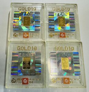  original gold 1g in goto total 4g rice field middle precious metal Mitsubishi material virtue power case attaching 4 piece set 