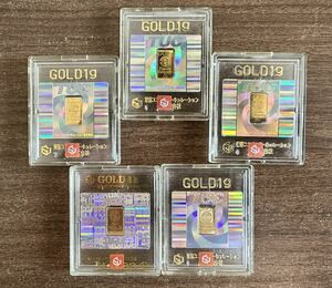  original gold 1g in goto total 5g rice field middle precious metal Mitsubishi material virtue power case attaching 5 piece set 