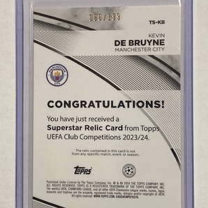 2023-24 Topps UEFA Club Competitions Green Jersey Card Kevin De Bruyne /199 ケヴィン・デ・ブライネ 試合着用ジャージーカードの画像2