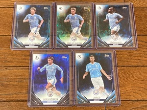 2023-24 Topps UEFA Club Competitions Purple Manchester City /125 ５枚セット