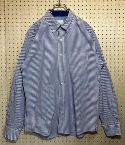 【3】 美USED SOPH. uniform experiment Stripe BD Shirts Blue ユニフォーム エクスペリメント ストライプ ボタンダウン シャツ F662