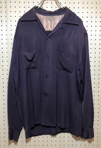 【M】50's VINTAGE Penny's TOWNCRAFT Rayon Shirts Purple 50年代 ヴィンテージ ペニーズ タウンクラフト レーヨン シャツ パープル F648