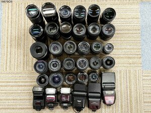 ★一眼レフ カメラ レンズ ストロボ MF/AF 大量 おまとめ セット CANON/NIKON/MINOLTA/PENTAX/TAMRON/SIGMA/MAMIYA etc.. 16678O5.