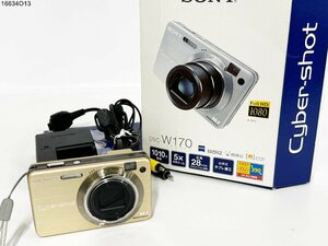 ★SONY ソニー Cyber-shot サイバーショット DSC-W170 ゴールド デジタルスチルカメラ 箱付 動作未確認 16634O13-10