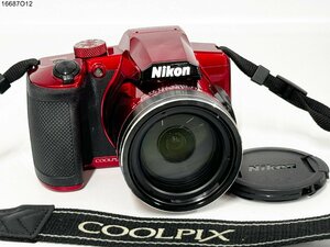 ★Nikon ニコン COOLPIX B600 クールピクス レッド コンパクト デジタルカメラ バッテリー有 動作未確認 16687O12-9