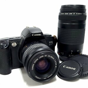 ★シャッターOK◎ Canon EOS Kiss EF 35-80mm 1:4-5.6 Ⅲ 75-300mm 1:4-5.6 Ⅱ キャノン 一眼レフ フィルムカメラ ボディ レンズ 8931M12.の画像1