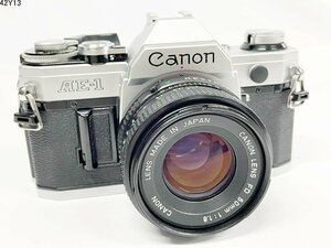 ★Canon キャノン AE-1 FD 50mm 1:1.1.8 一眼レフ フィルムカメラ ボディ レンズ 通電可能 ジャンク 42Y13-9