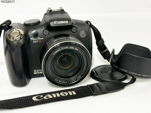 ★シャッターOK◎ Canon キャノン PowerShot SX1 IS パワーショット ブラック コンパクト デジタルカメラ LH-DC50 フード 16722O17-7