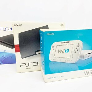 ★通電OK◎ Nintendo 任天堂 Wii U/SONY ソニー Play Station プレステ PS3 CECH-2500A /PS4 CUH-2000A ゲーム機 箱付き 2481K6.の画像1