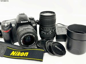 ★シャッターOK◎ Nikon ニコン D70 SIGMA 28-80mm 1:3.5-5.6Ⅱ 100-300mm 1:4.5-6.7 DL 一眼レフ デジタルカメラ 16739O15-11