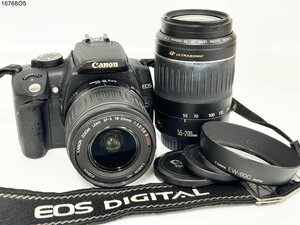 ★シャッターOK◎ Canon キャノン EOS Kiss Digital N EF-S 18-55mm 1:3.5-5.6 55-200mm 1:4.5-5.6Ⅱ 一眼レフ デジタルカメラ 16768O5-9