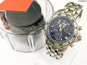 * SECTOR Sector SGE650 chronograph sapphire crystal 300M quartz Date men's wristwatch case attaching operation Junk 3343H15-13