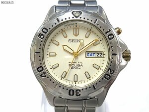 ★SEIKO KINETIC SCUBA 200m セイコー キネティック スキューバ 5M63-0B30 自動巻き発電式 デイデイト メンズ 腕時計 9034M5-18