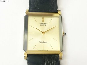 ★ SEIKO セイコー Dolce ドルチェ 7730-5020 クォーツ 2針 スクエア コンビカラー メンズ 腕時計 3388H15-14