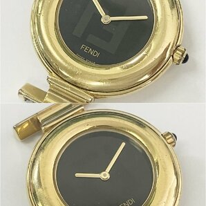 ★稼働品◎ FENDI フェンディ 320G クォーツ 2針 ブラック×ゴールド レディース 腕時計 電池交換済 本体のみ 3340H16-16の画像2