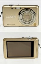 ★Panasonic パナソニック LUMIX ルミックス DMC-FH7 ゴールド コンパクト デジタルカメラ バッテリー有 動作未確認 16762O12-12_画像2