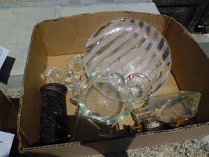 令ろ368木-ガラス製品　花瓶　皿　いろいろ　まとめて