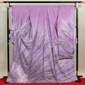 [ peace . pavilion ]EFH121 silver through . cloth long-sleeved kimono purple color 