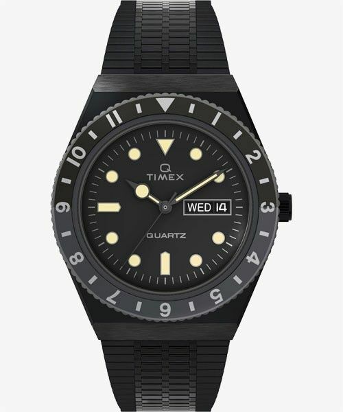 Q TIMEX ブラック ブレスレット　タイメックス　時計