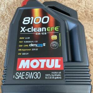 新品未開封 MOTUL モチュール X-clean EFE 100%syntheticエンジンオイル SAE5w30 5Lの画像1