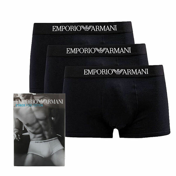 エンポリオアルマーニ EMPORIO ARMANI ボクサーパンツ 111610-CC722-21320-S メンズ ブラック 下着 アンダーウェア 3枚セット 下着