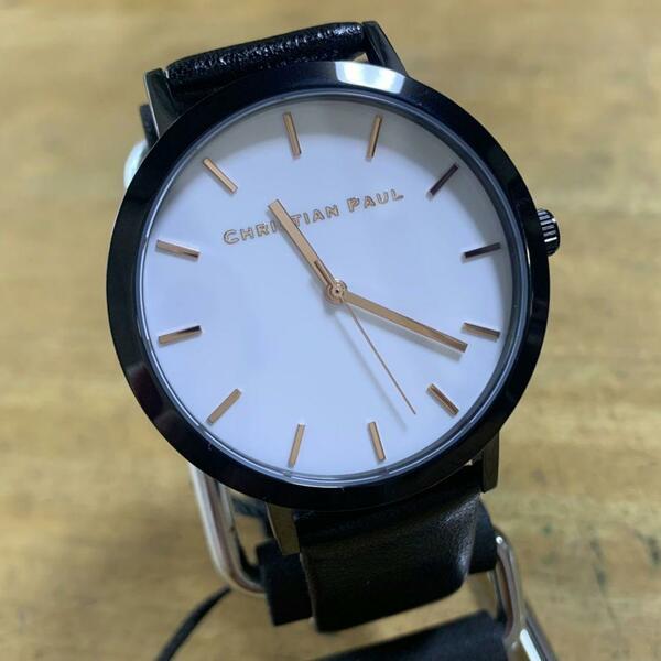 【新品】クリスチャンポール CHRISTIAN PAUL ロウ RAW クオーツ ユニセックス 腕時計 RW-04 （RWB4301） ホワイト/ブラック ホワイト
