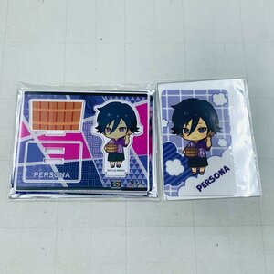 中古品 ペルソナ PERSONA 25th Anniversary 極楽湯 アクリルスタンド ミニキャラ ver 鳴海優也 カード セット