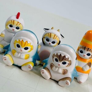 中古品 mofusand インテリアミニフィギュア ニシキアナゴ ニワトリ ウシ サメ ジンベイザメ 全5種セット