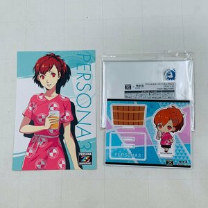 中古品 ペルソナ シリーズ25周年記念×極楽湯 P3 女主人公 アクリルスタンド ミニキャラver ポストカード セット