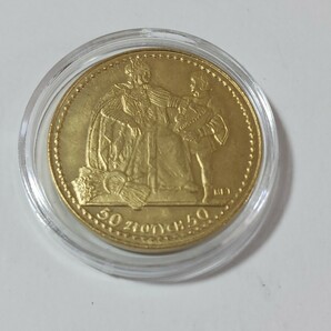 外国古銭 ポーランド 古銭 1925年 三月憲法記念 20ズウォティ 国章 鷲 クラウン 小型金貨 直径 約28mm 重量:約12.0gの画像1