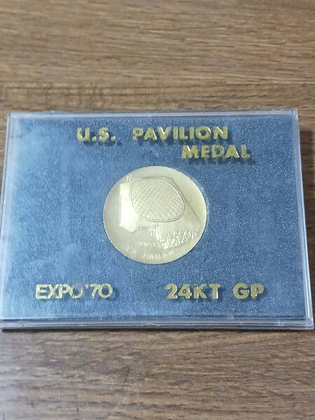 （ケース入）U.S. PAVILION（アメリカパビリオン） MEDAL　EXPO'70 24KT GP