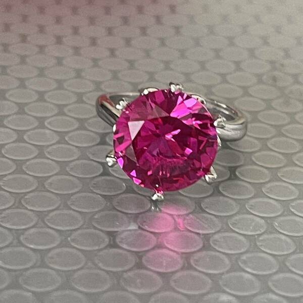 ルビー リング　13mm 3ct　金メッキ　　C 52