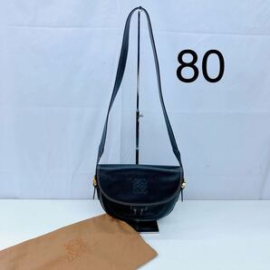 4AD188 1円〜 LOEWE ロエベ ショルダーバッグ ハーフムーン ブラック 黒 ブランド 現状品の画像1