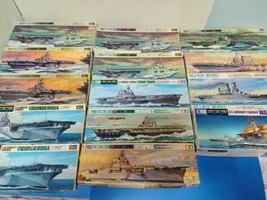 １/７００　アメリカ海軍　機動艦隊　空母　１４隻　未組立　ウォーターラインシリーズ他　 タミヤ他　