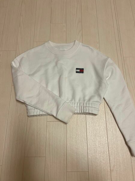 トミーフィルガー TOMMY TOMMY HILFIGER トレーナー スウェット ショート丈 ホワイト 白