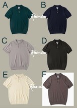 ★S/S 60’s 復刻 ヴィンテージ リブニット 高級 コットン イングランド的 ポロシャツ F色 サイズS〜2XL 大きいサイズ 半袖★793_画像2