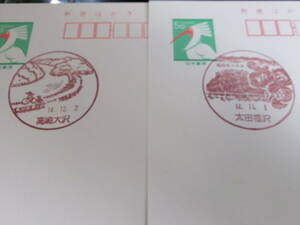 *toki postcard the first day scenery seal Gunma 2 sheets Takasaki large .H14.1.2* Oota Fukuzawa H14.11.1