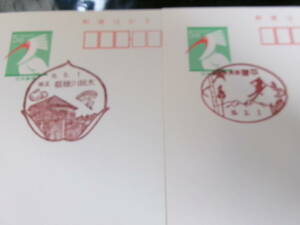 *toki postcard the first day scenery seal 2 sheets Saitama capital . river peach tree H18.8.1* Nagano . flat H18.3.1