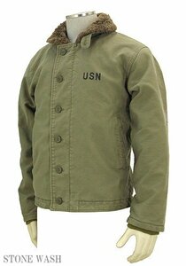 ＵＳタイプ　Ｎ－１デッキジャケット中古加工　カーキ34　121118