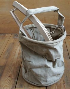  France army discharge goods antique canvas bucket 022404