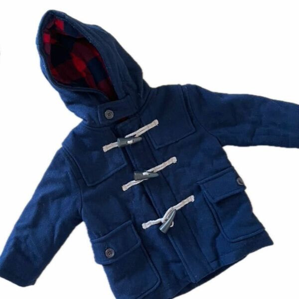 （３）子供服　サイズ80 ダッフルコート　チャック　ボタン　厚手コート　ベビーギャップ　baby GAP ネイビー　キッズ　ベビー